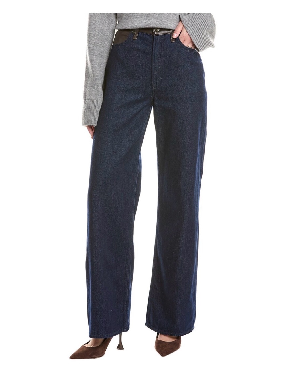 rag & bone Lori Mid-Rise Rinse Combo Wide Leg Jean